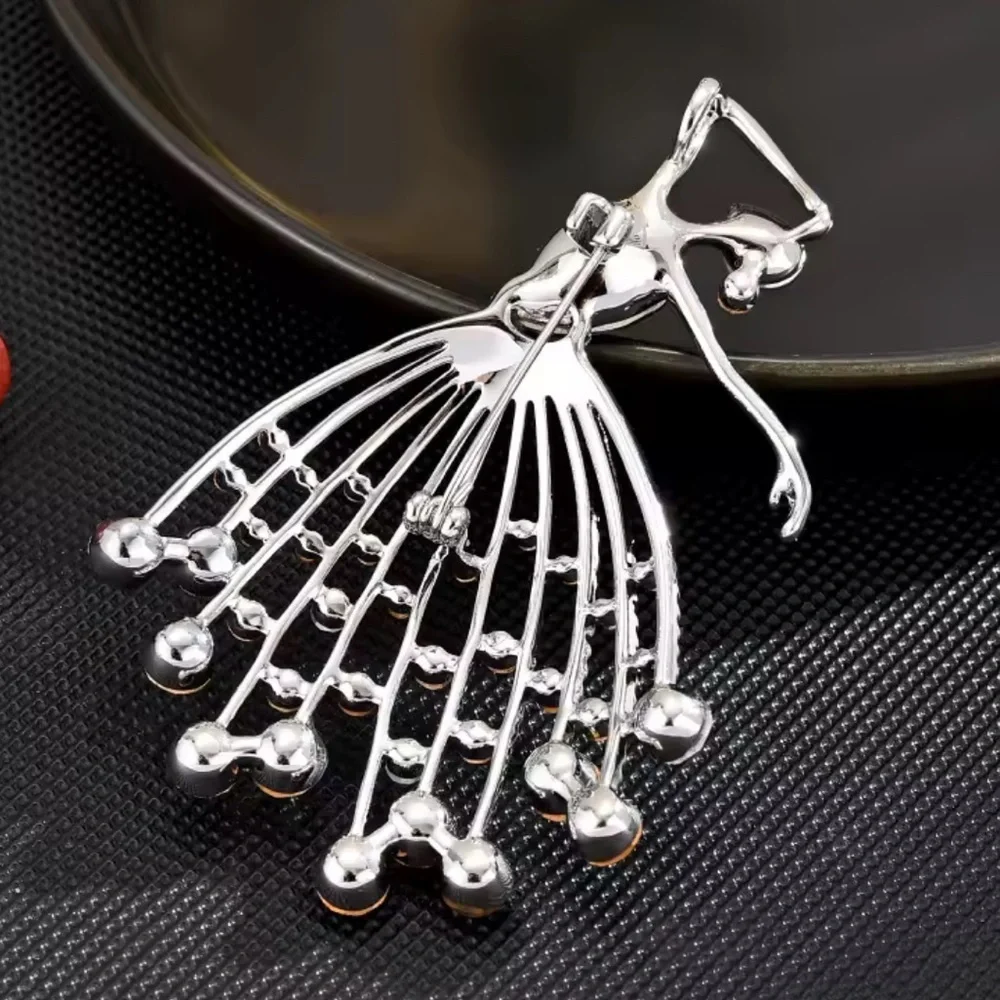 Luxe Ballet Dancer Crystal Brooch